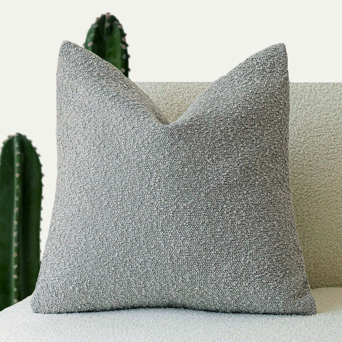 Textured Bouclé Throw Pillow Cover