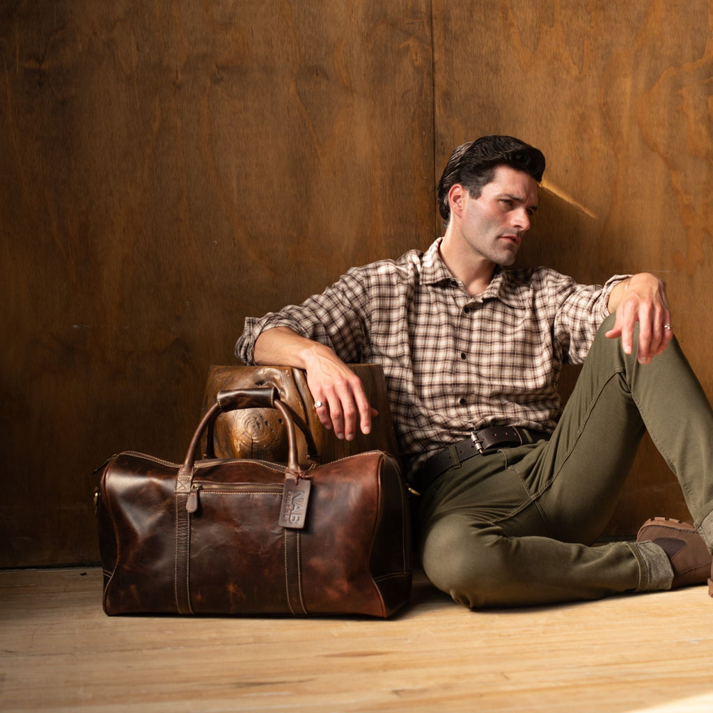 The Wayfarer Bag - Brown Classic Full-Grain Leather Duffle Bag