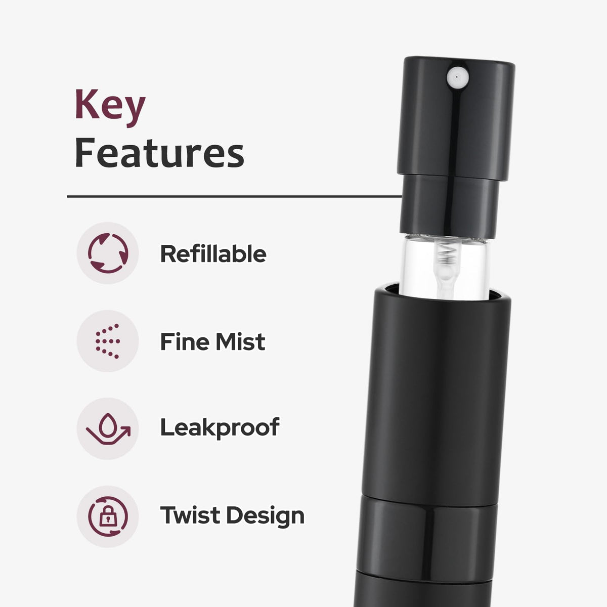 Refillable Travel Perfume Atomizers – 3 Pack