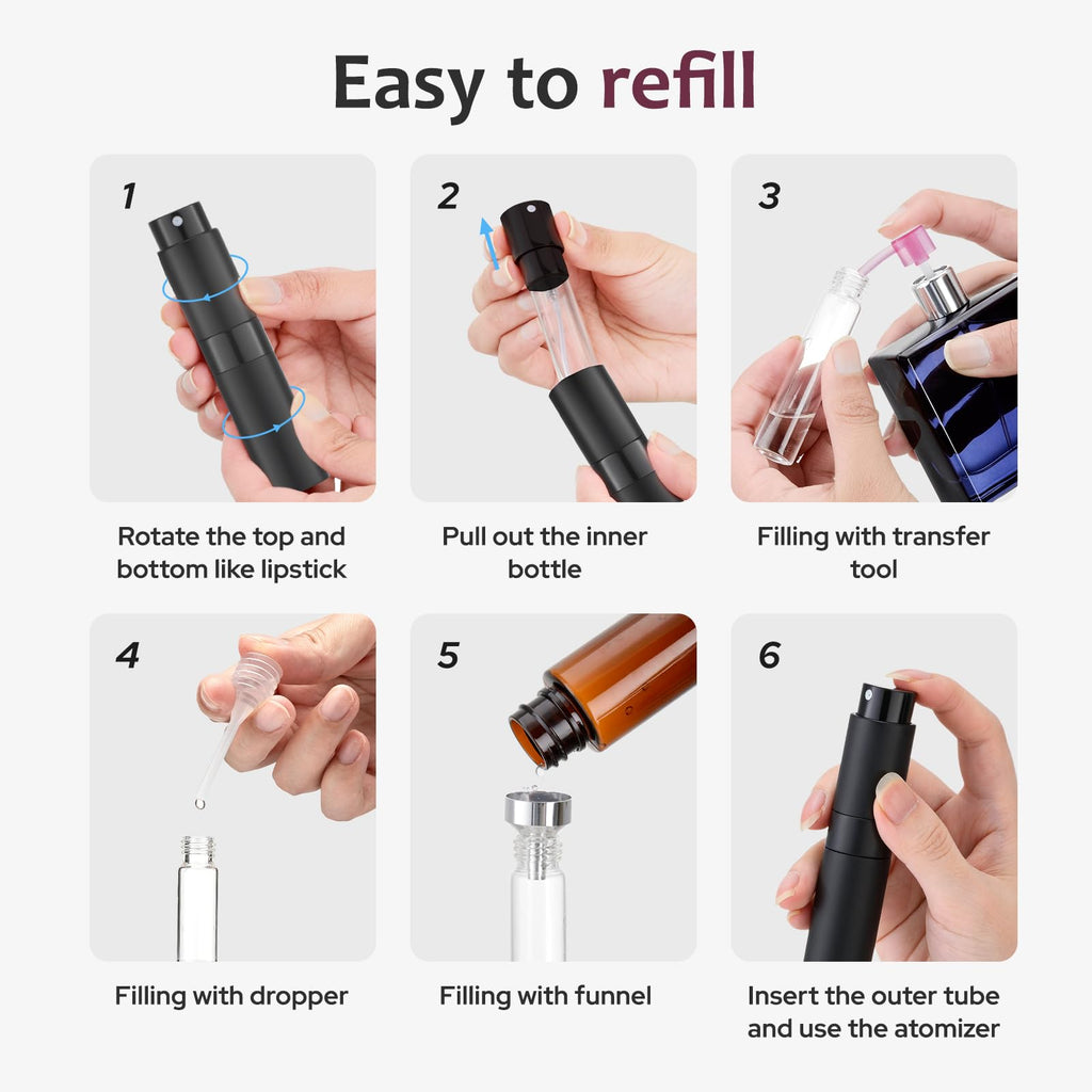 Refillable Travel Perfume Atomizers – 3 Pack
