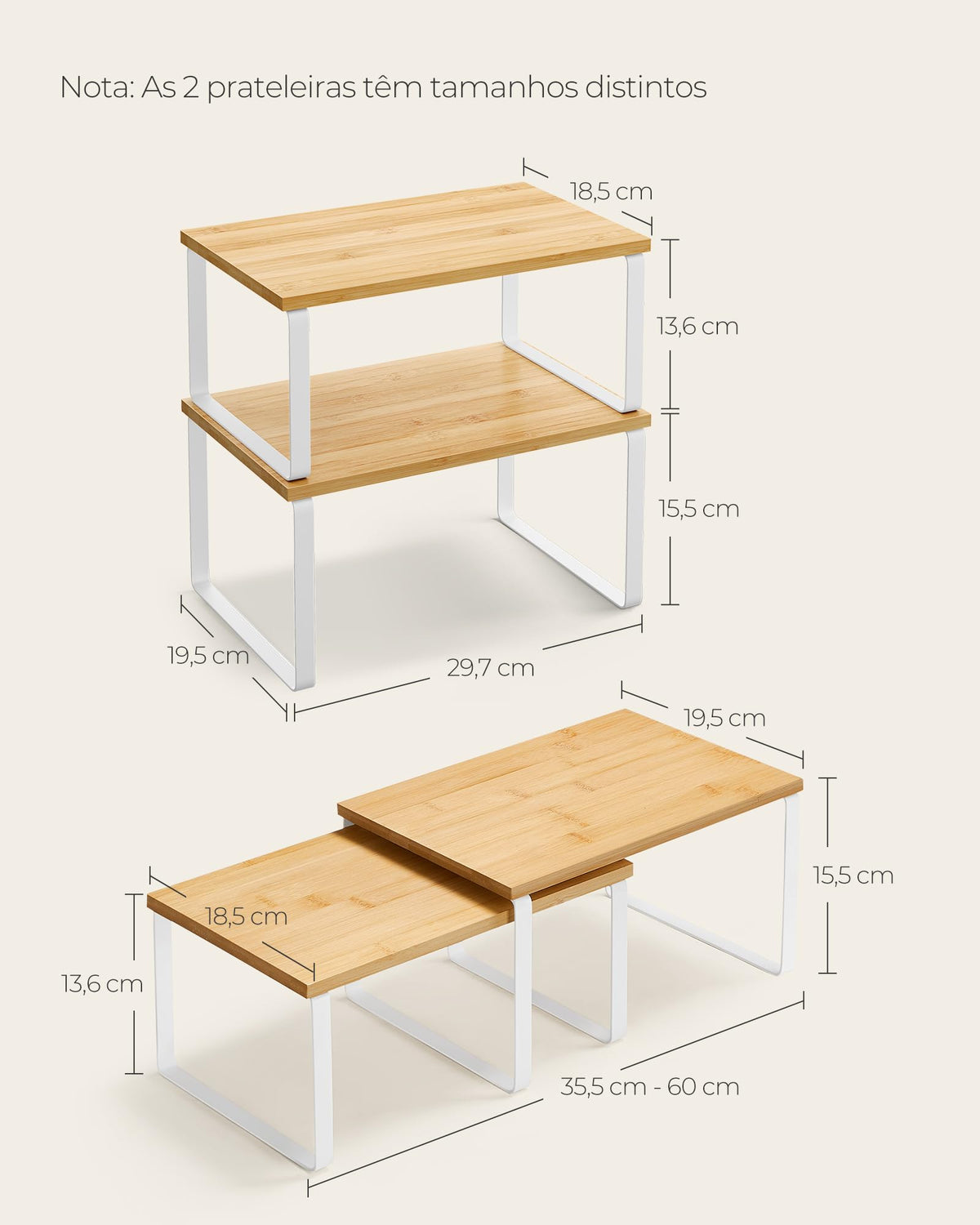 Stackable Cabinet Organizer Shelves – Set of 2