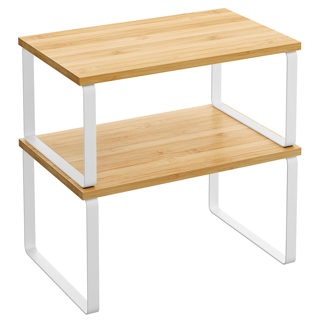 Stackable Cabinet Organizer Shelves – Set of 2