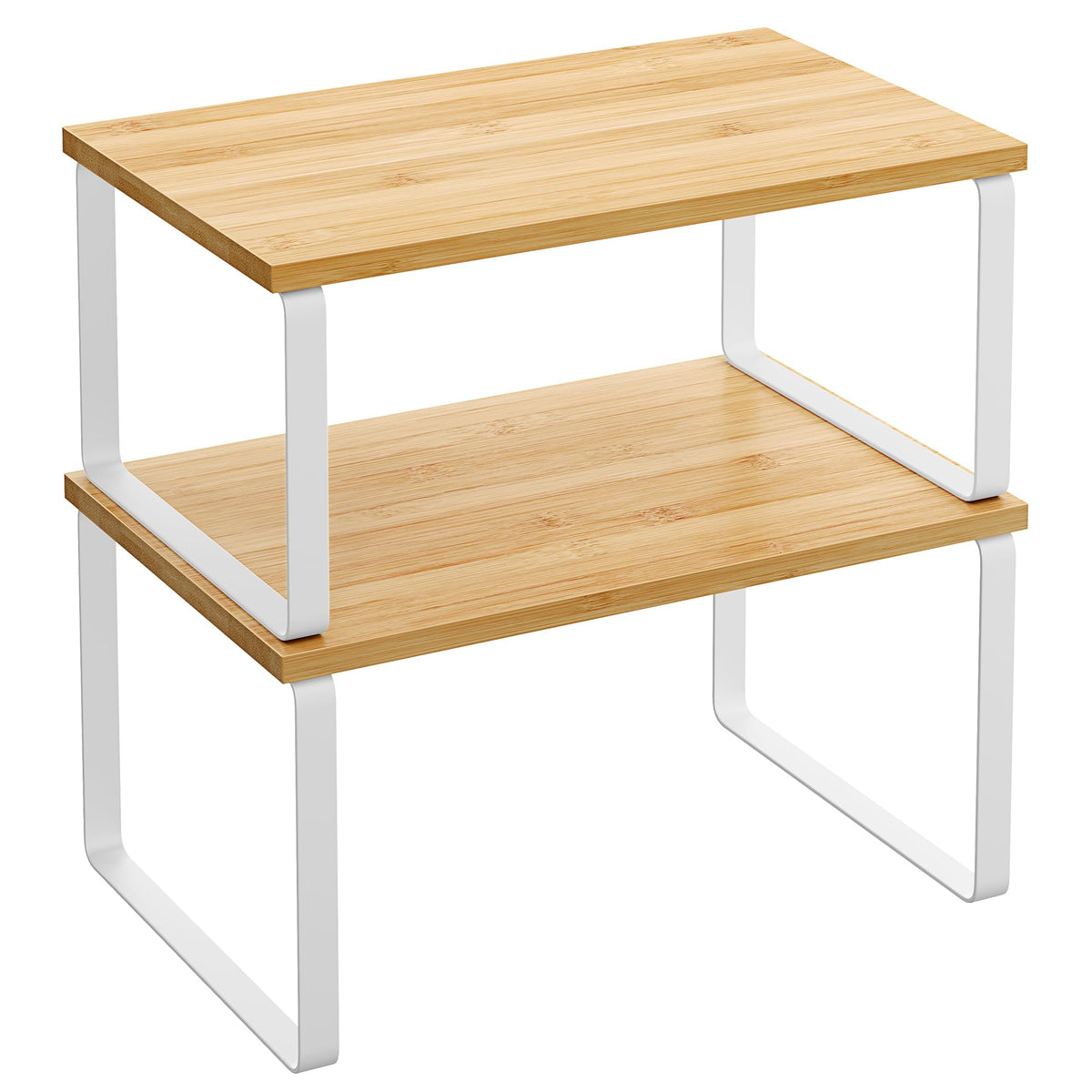 Stackable Cabinet Organizer Shelves – Set of 2