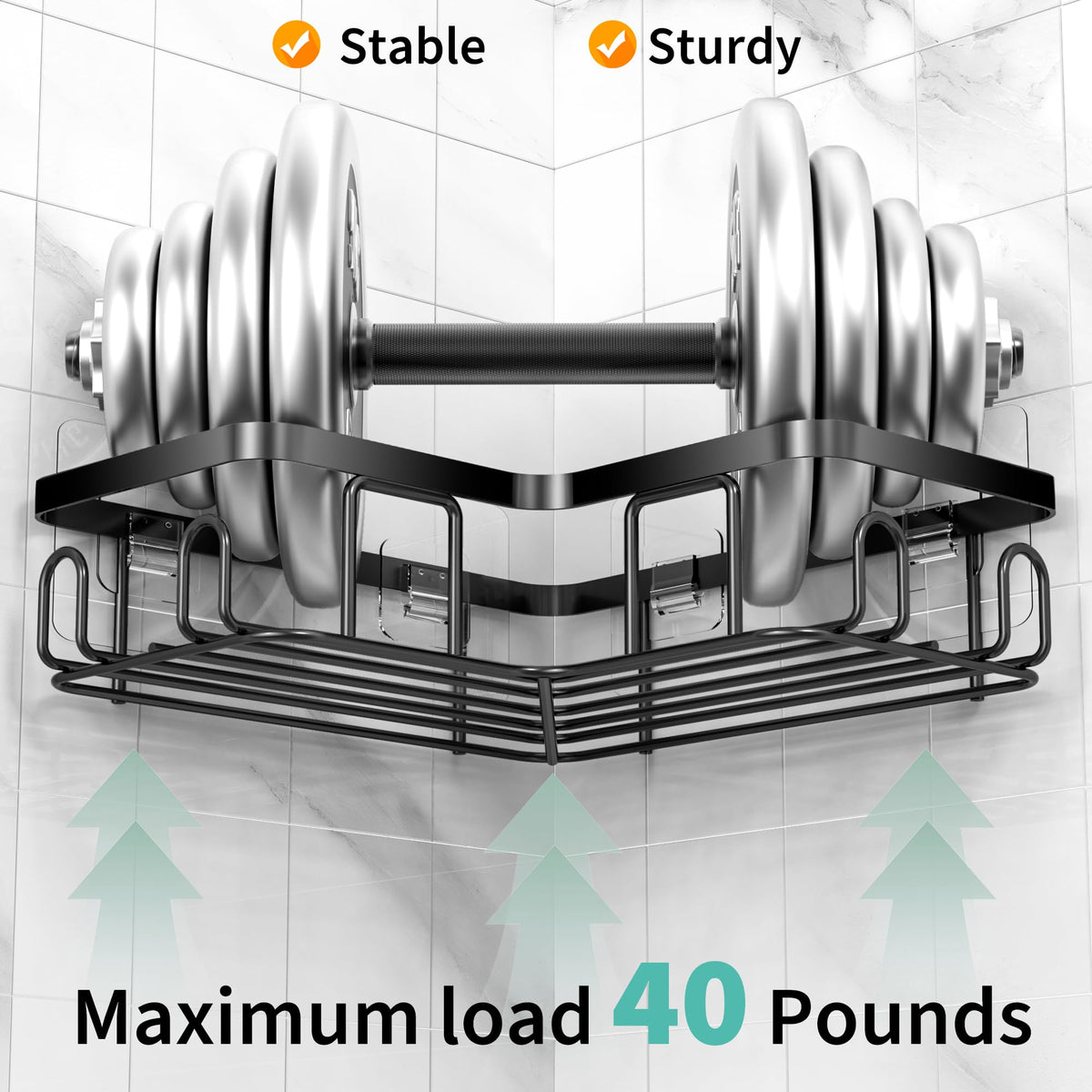 3-Pack Corner Shower Caddy with Soap Holder