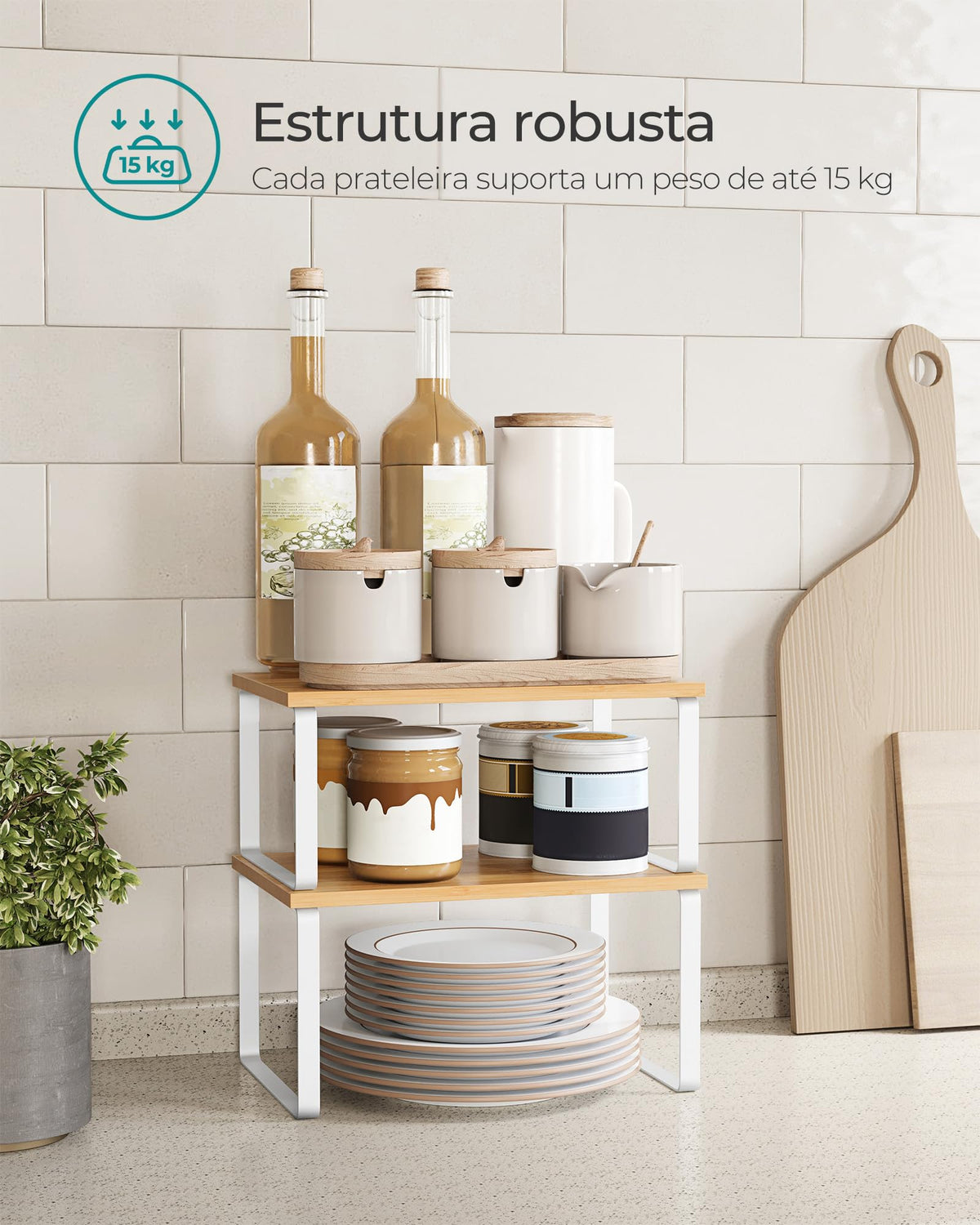 Stackable Cabinet Organizer Shelves – Set of 2