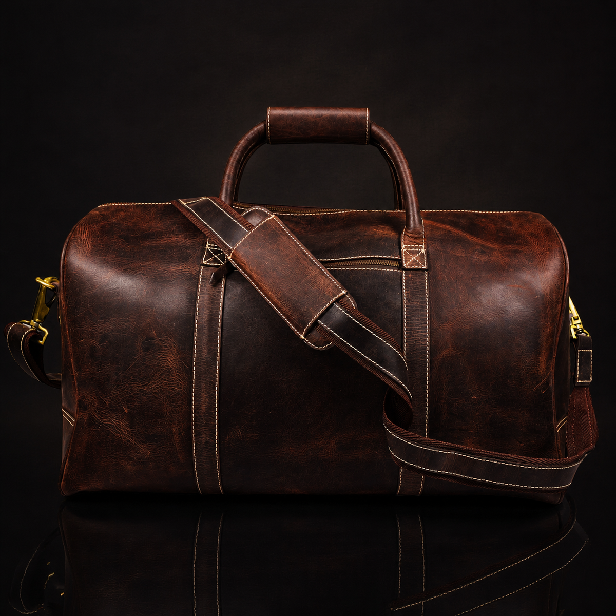 The Wayfarer Bag - Brown Classic Full-Grain Leather Duffle Bag