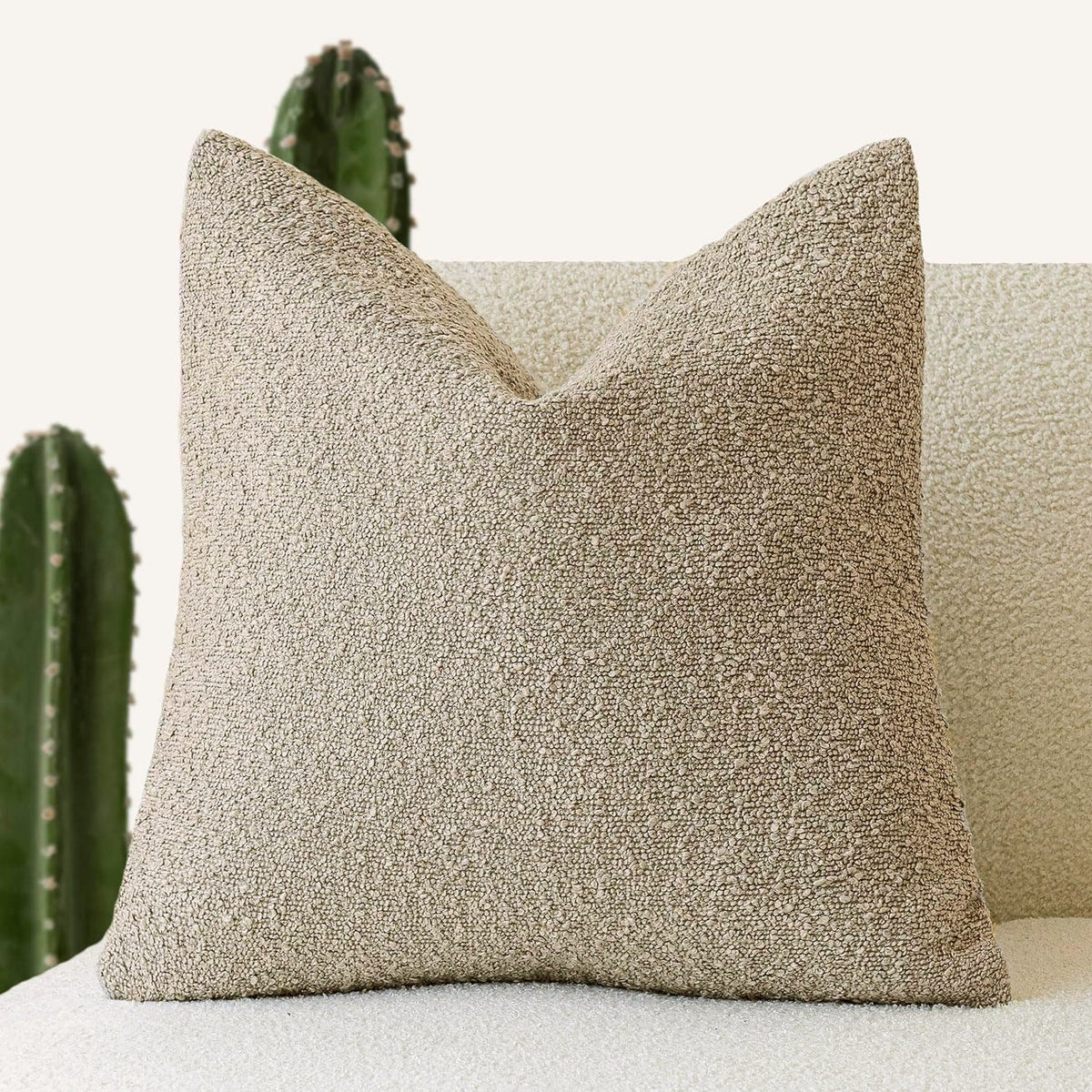 Textured Bouclé Throw Pillow Cover