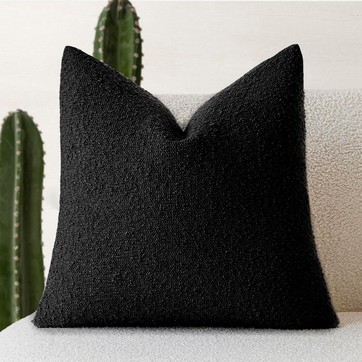 Textured Bouclé Throw Pillow Cover