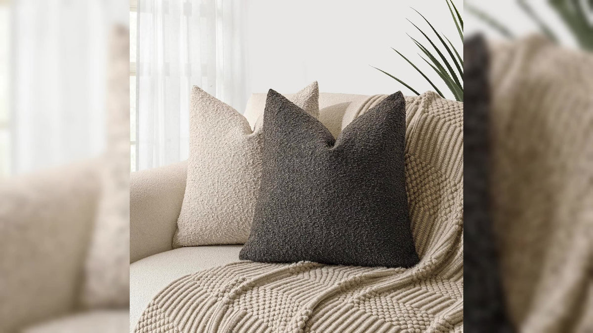 Textured Bouclé Throw Pillow Cover