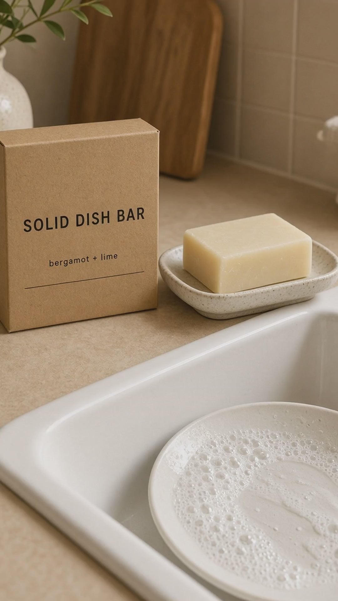 Solid dish soap bar reel